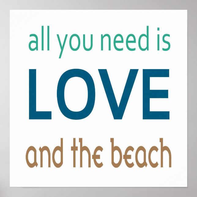 Póster Todo lo que necesitas es amor y la playa (Frente)