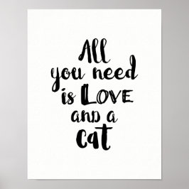 Póster Todo lo que necesitas es amor y un gato