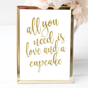 Póster Todo lo que necesitas es amor y un pastel de cumpl