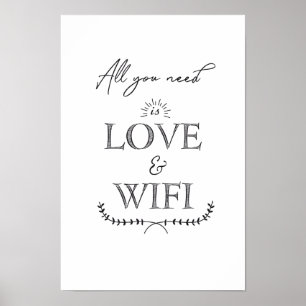 Póster Todo lo que necesitas es AMOR y WIFI