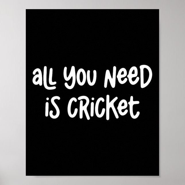 Póster Todo lo que necesitas es cricket (Frente)