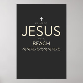 Póster Todo lo que necesito es Jesús y la playa Cita cris
