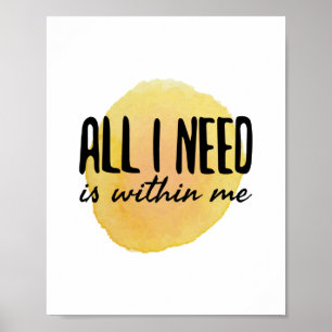 Póster todo lo que necesito está dentro de mí - palabras 