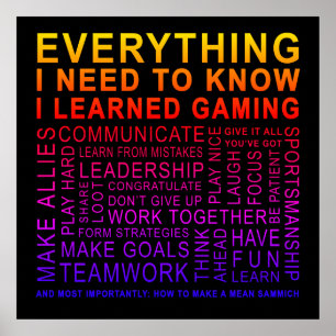 Póster Todo lo que necesito para aprender a jugar al atar