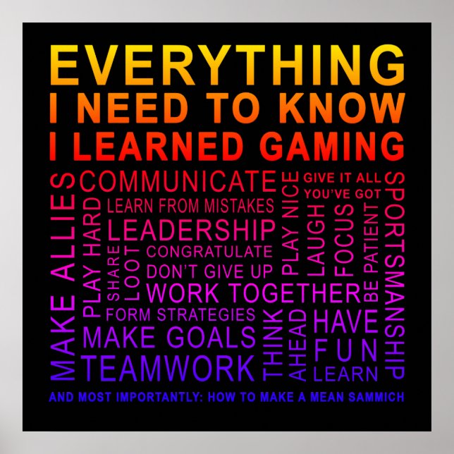 Póster Todo lo que necesito para aprender a jugar al atar (Frente)