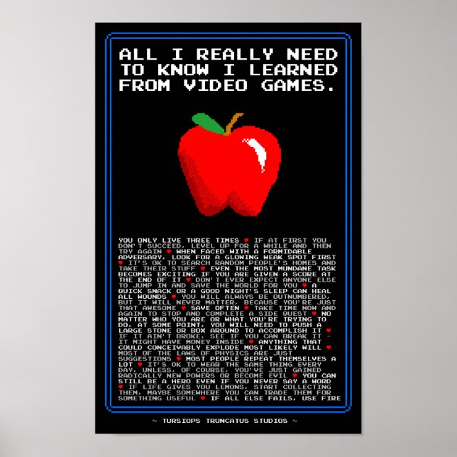 Póster Todo Lo Que Necesito Saber Que Aprendí De Videojue (Frente)