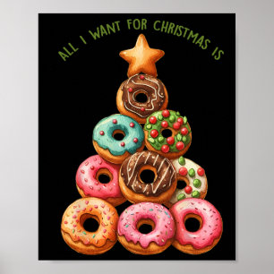 Póster Todo Lo Que Quiero Para Los Navidades Es Donuts Xm