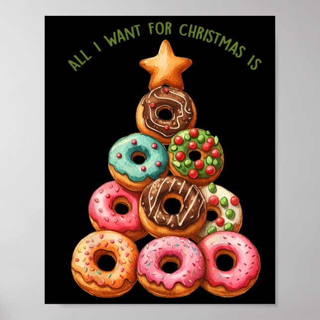 Póster Todo Lo Que Quiero Para Los Navidades Es Donuts Xm (Frente)