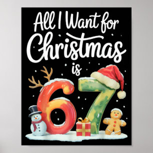 Póster Todo lo que quiero para Navidad es 67 Meme Diverti