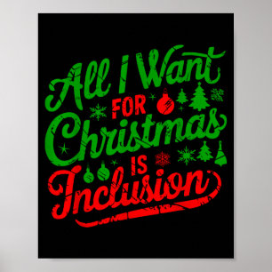 Póster Todo lo que Quiero para Navidad es Inclusión Profe