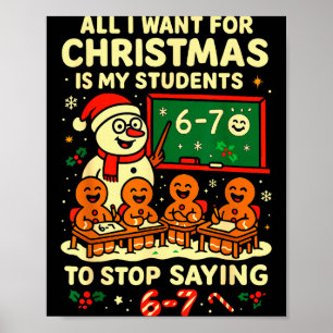 Póster Todo lo que Quiero para Navidad es que mis Alumnos