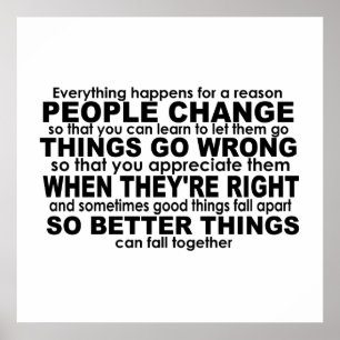Póster Todo ocurre por una razón Inspiradora
