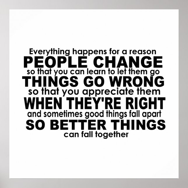 Póster Todo ocurre por una razón Inspiradora (Frente)