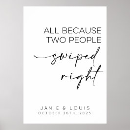 Póster Todo Porque Dos Personas Bañaron Rótulo Boda Derec