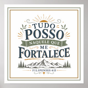 Póster Todo Puedo En Aquel Que Me Fortalece Versículo