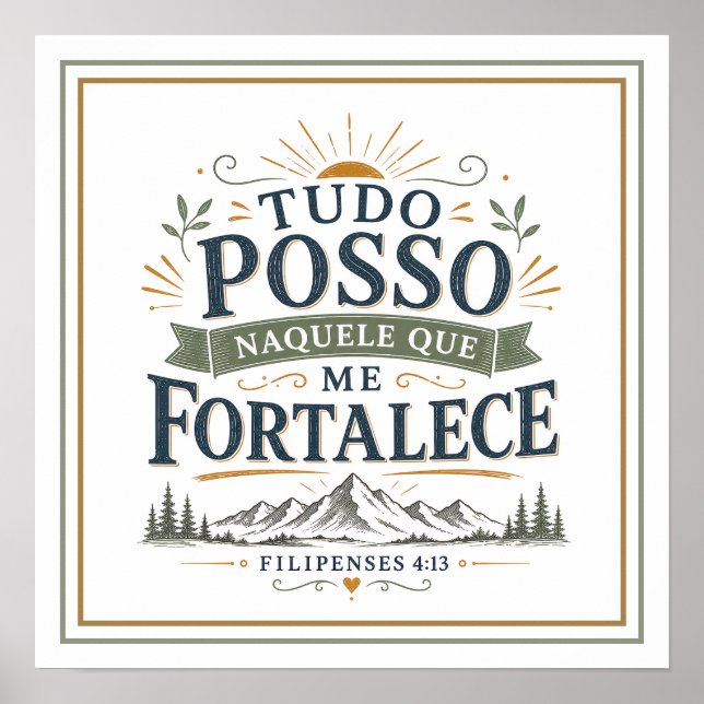 Póster Todo Puedo En Aquel Que Me Fortalece Versículo (Frente)
