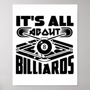 Póster Todo se trata de billar billares billares diversió