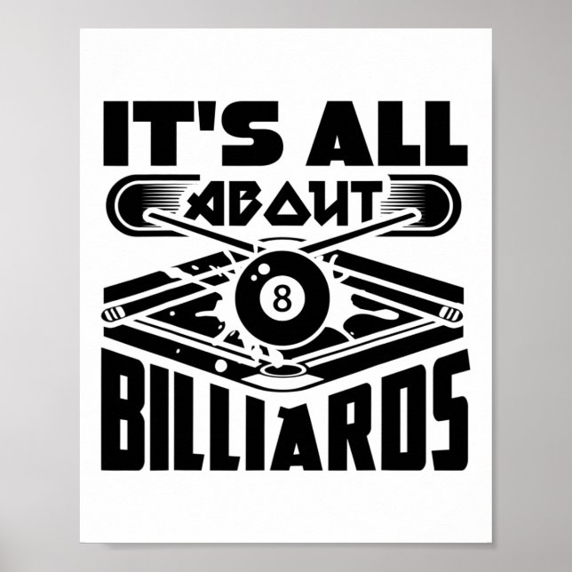 Póster Todo se trata de billar billares billares diversió (Frente)