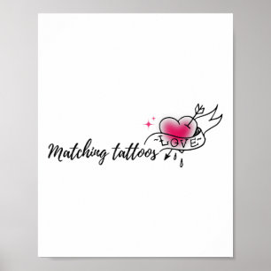 Póster Todo Sobre Amor San Valentín Coincidiendo Tatuajes