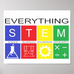 Póster Todo STEM Poster con texto negro
