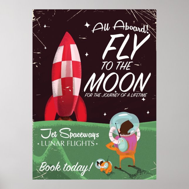 Póster ¡Todos a bordo! Volar al Poster de la Luna (Frente)