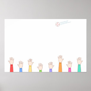 Póster Todos apuntan a atrapar ese jonrón.