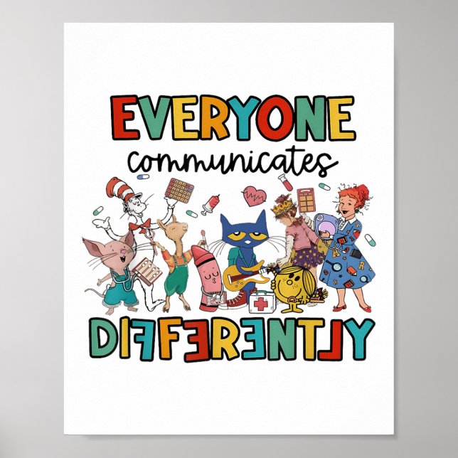 Póster Todos comunican a niños de libros divertidos (Frente)