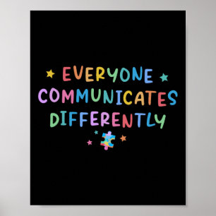 Póster Todos comunican diferente conciencia del autismo
