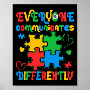 Póster Todos comunican diferente conciencia del autismo