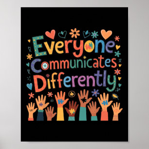 Póster Todos comunican diferente conciencia del autismo