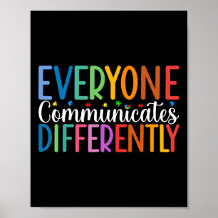 Póster Todos comunican diferente conciencia del autismo
