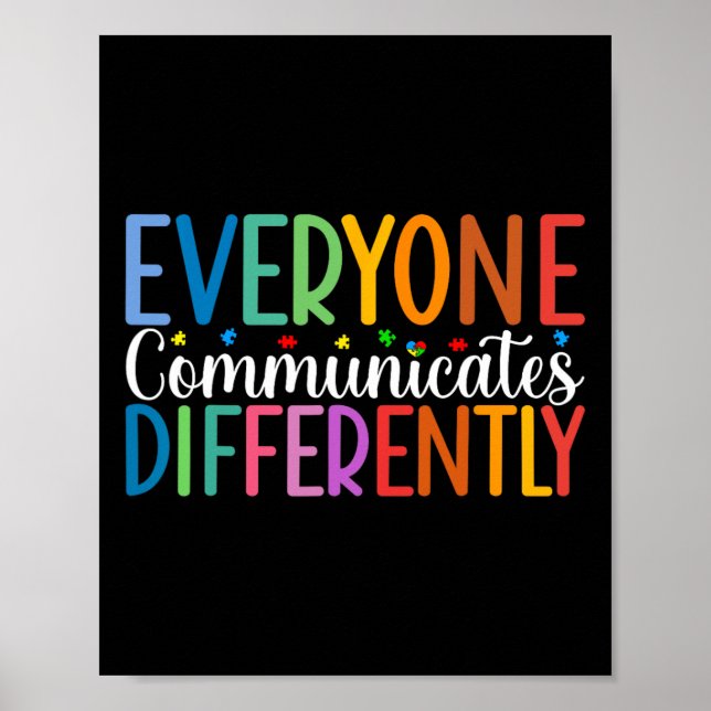 Póster Todos comunican diferente conciencia del autismo (Frente)