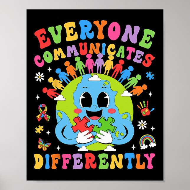 Póster Todos Comunican Diferentemente Discurso De Autismo (Frente)