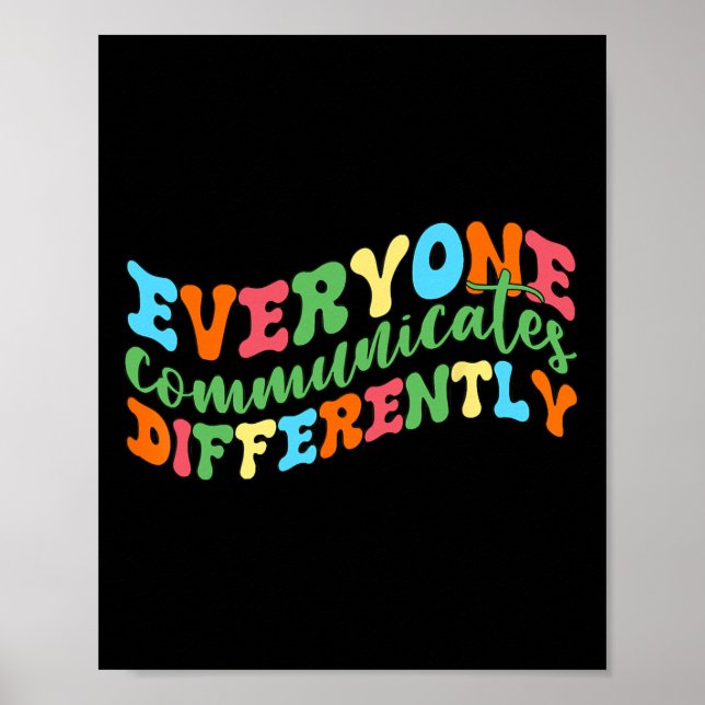 Póster Todos comunican discursos de autismo diferentes (Frente)