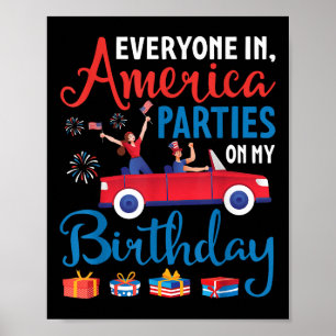 Póster Todos En Estados Unidos Fiestas En Mi Cumpleaños 4
