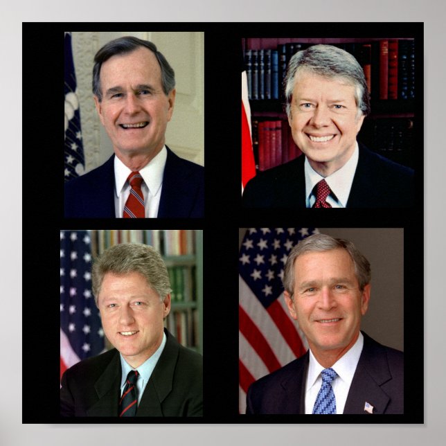 Póster Todos juntos /George H. W. Bush/Bill Clinton (Frente)