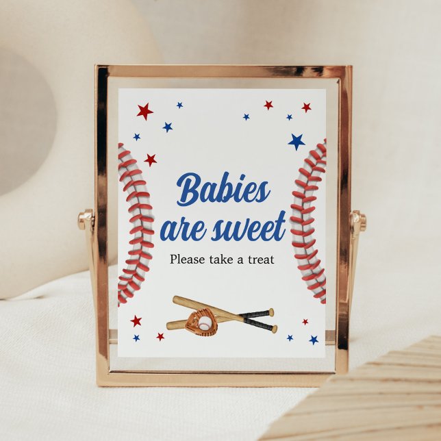 Póster Todos los bebes Baby Shower bebes de Star son dulc (Sports Baby Shower Babies are Sweet Sign)