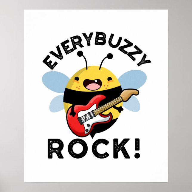 Póster Todos los Buzzy Rock Funny Music Bee Pun (Frente)