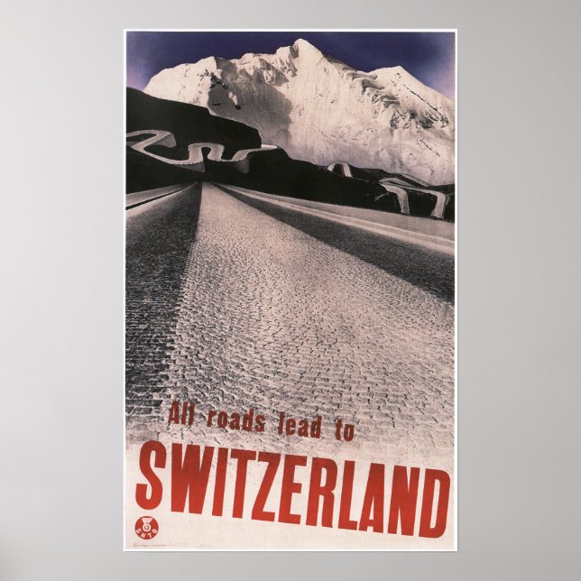 Póster Todos los caminos conducen a los viajes de la viej (Frente)
