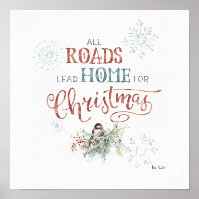 Póster Todos los caminos llevan a casa para Navidad (Frente)