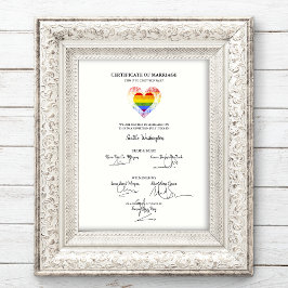 Póster Todos los certificados de Boda LGBT enorgullecen a