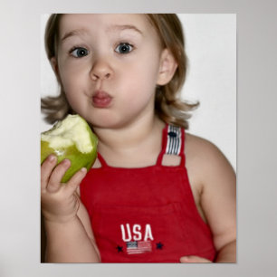 Póster Todos los Chicas estadounidenses comiendo Poster d
