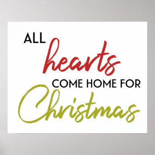 Póster Todos Los Corazones Llegan A Casa Para Navidades /