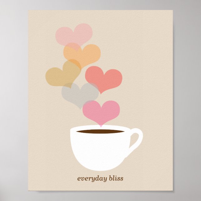 Póster Todos los días Bliss Café Love Art Poster Imprimir (Frente)