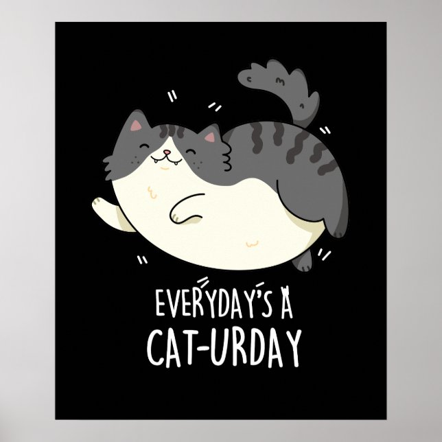 Póster Todos los días un gato divertido canto de gato osc (Frente)