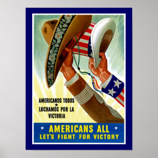 Póster Todos los estadounidenses ~ Luchemos por la victor