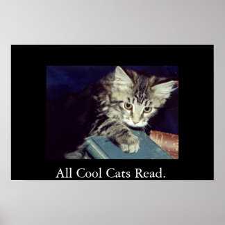 Póster Todos los gatos de Guay leen.