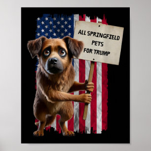 Póster Todos los Mascotas Springfield De Trump Comen Perr