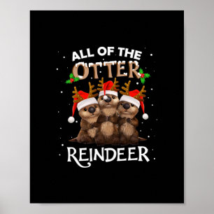 Póster todos los navidades de renos de la nutria graciosa