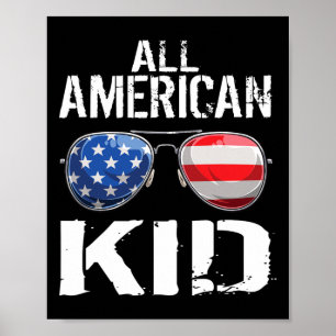 Póster Todos Los Niños Americanos 4 De Julio Niños Adoles